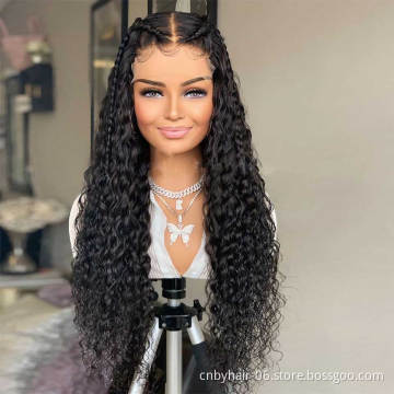 Gorgeous 100% Brazilian Black Human Hair Blend Lace Front Wig,Baby Humam Luxury Hair Wig,30 Inch Curly Lace Frontal Wig